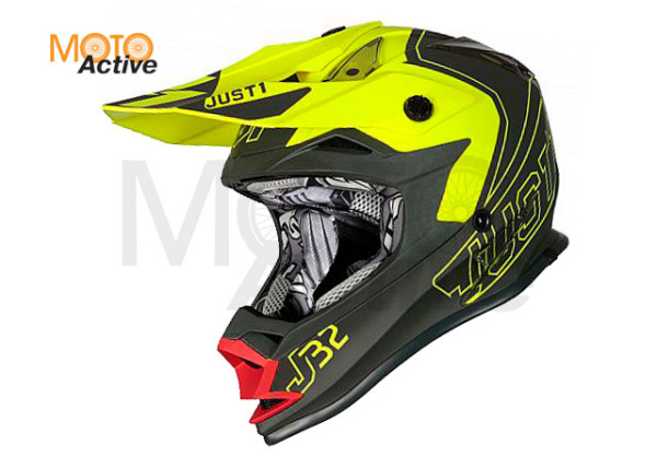 Шлем кроссовый JUST1 J32 Kids Vertigo детский, серый/желтый